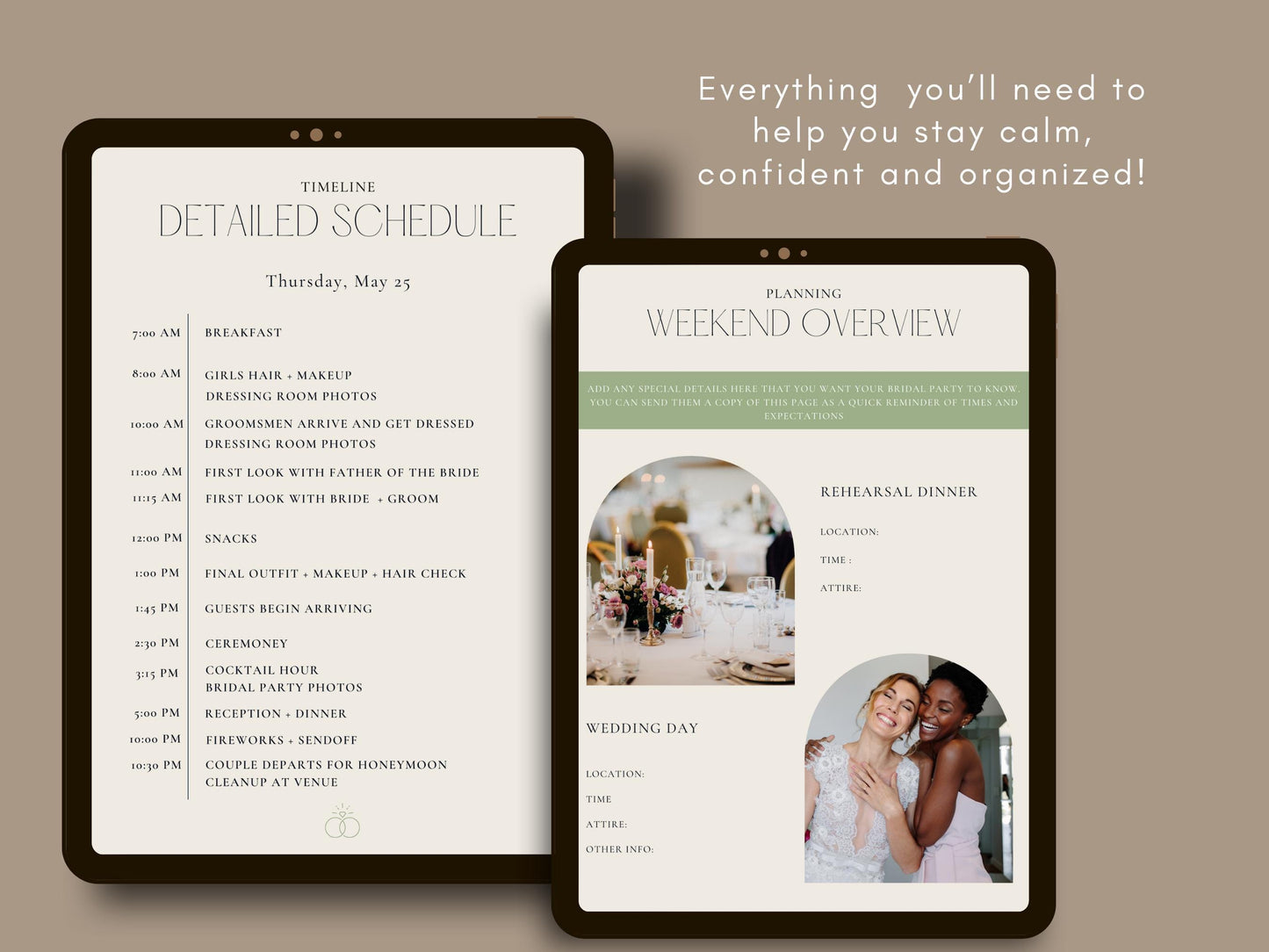 Wedding Planner & 20 Month Calendar Bundle (SAGE) for GoodNotes