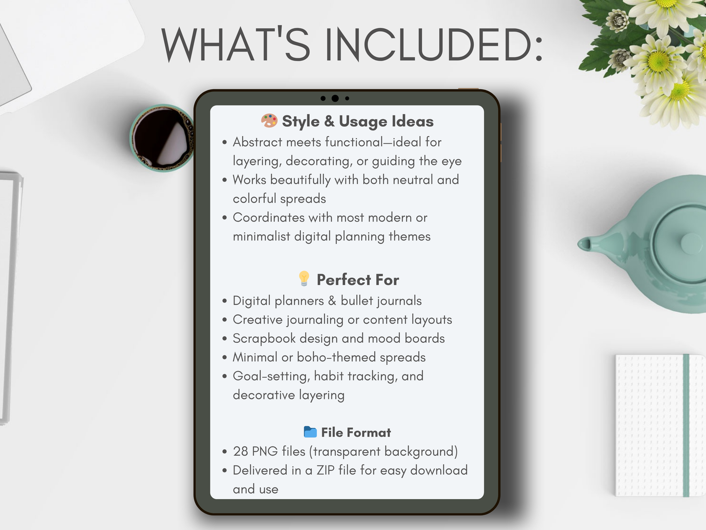 Abstract Essentials – Minimalist Digital Stickers for Planning, Journaling & Scrapbooking