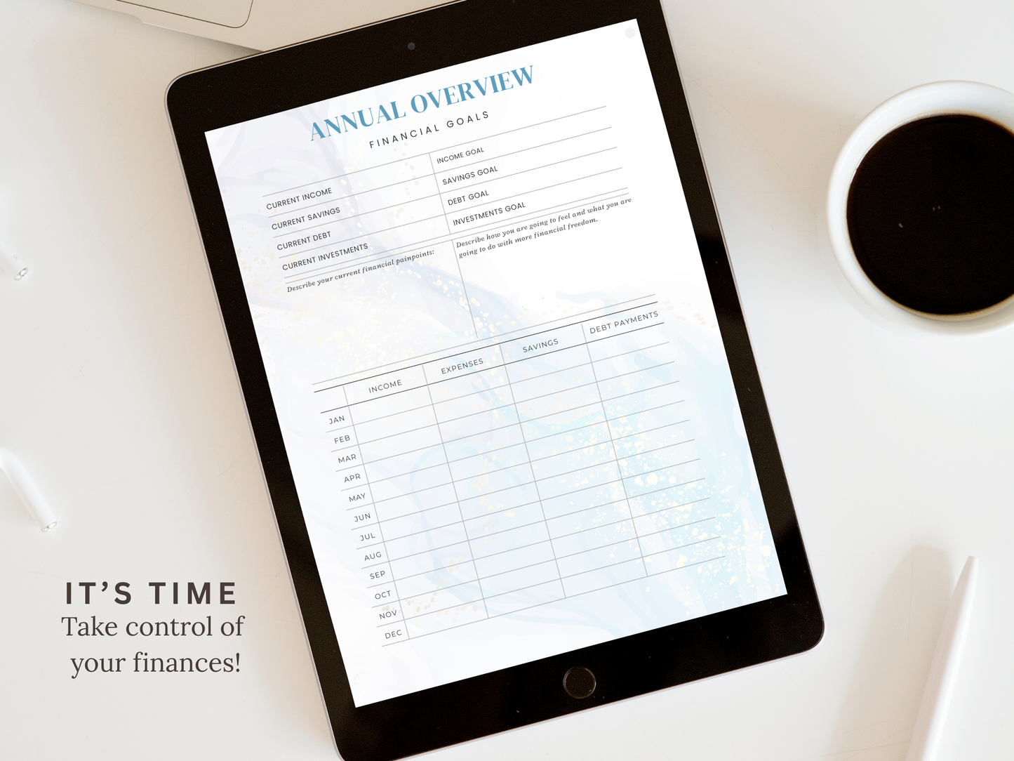 Financial Planner: Printable or Digital Budgeting System - includes digital stickers
