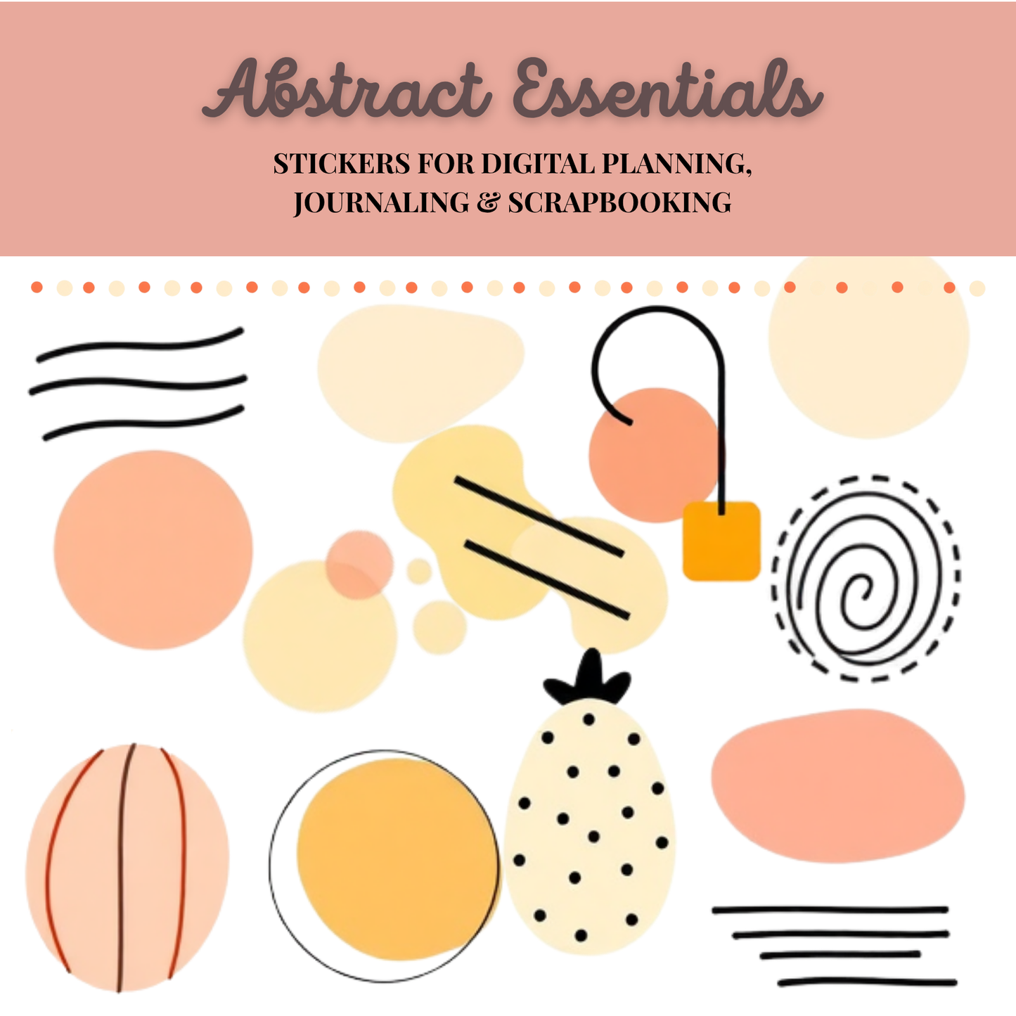 Abstract Essentials – Minimalist Digital Stickers for Planning, Journaling & Scrapbooking