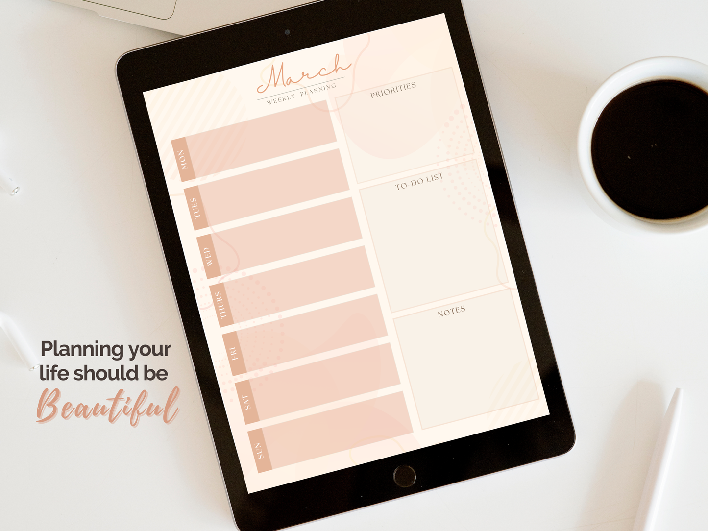 Happiness Habits Planner • Undated 12-Month Digital Planner • Daily, Weekly & Monthly Pages • Printable + Goodnotes + reMarkable