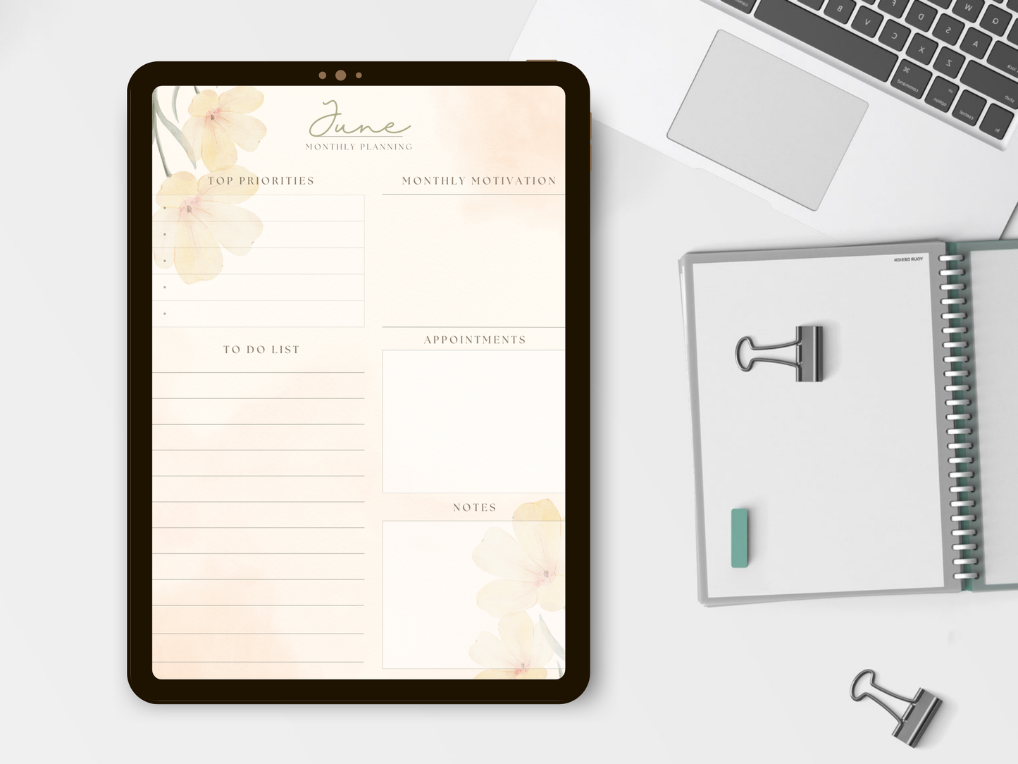 Happiness Habits Planner • Undated 12-Month Digital Planner • Daily, Weekly & Monthly Pages • Printable + Goodnotes + reMarkable
