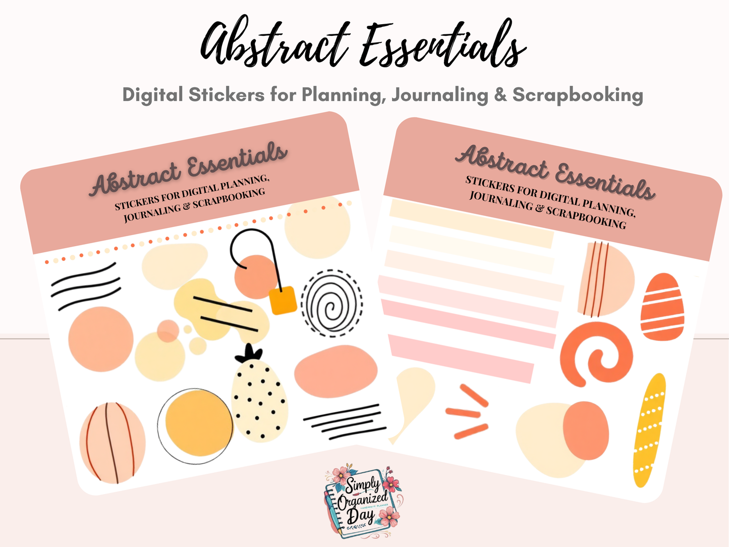 Abstract Essentials – Minimalist Digital Stickers for Planning, Journaling & Scrapbooking