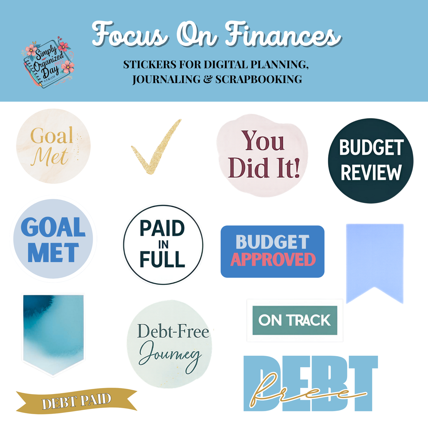 Financial Planner: Printable or Digital Budgeting System - includes digital stickers