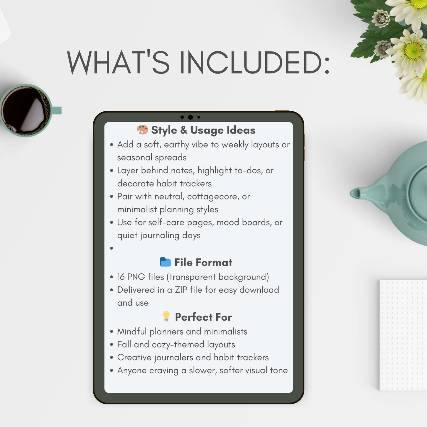 Rust & Rose – Watercolor Botanical Stickers for Digital Planning, Journaling & Scrapbooking