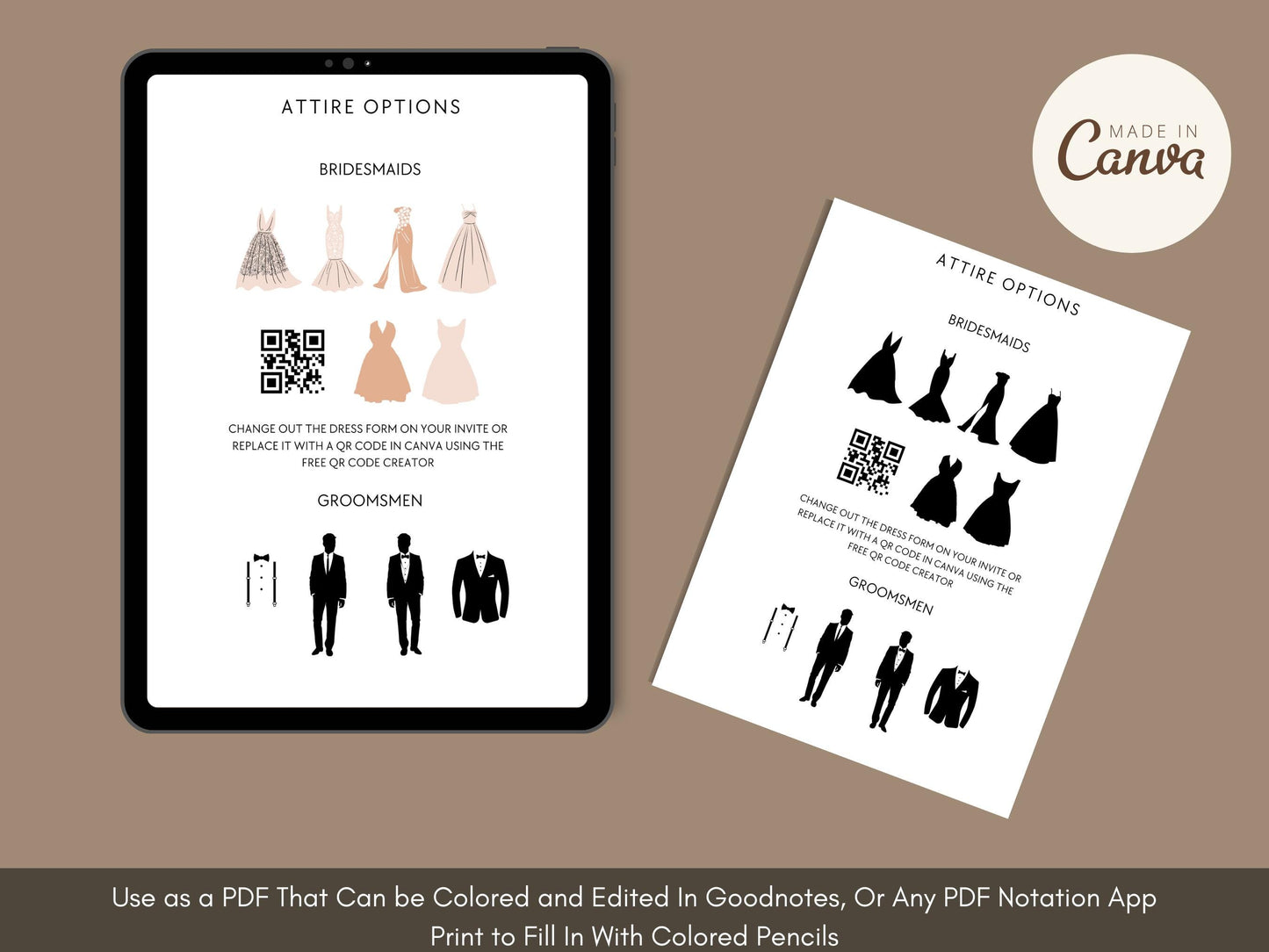 Bridesmaid Info Card Template | Editable Canva Wedding Party Details Card | Maid of Honor & Bridesmaids Guide | Digital Download