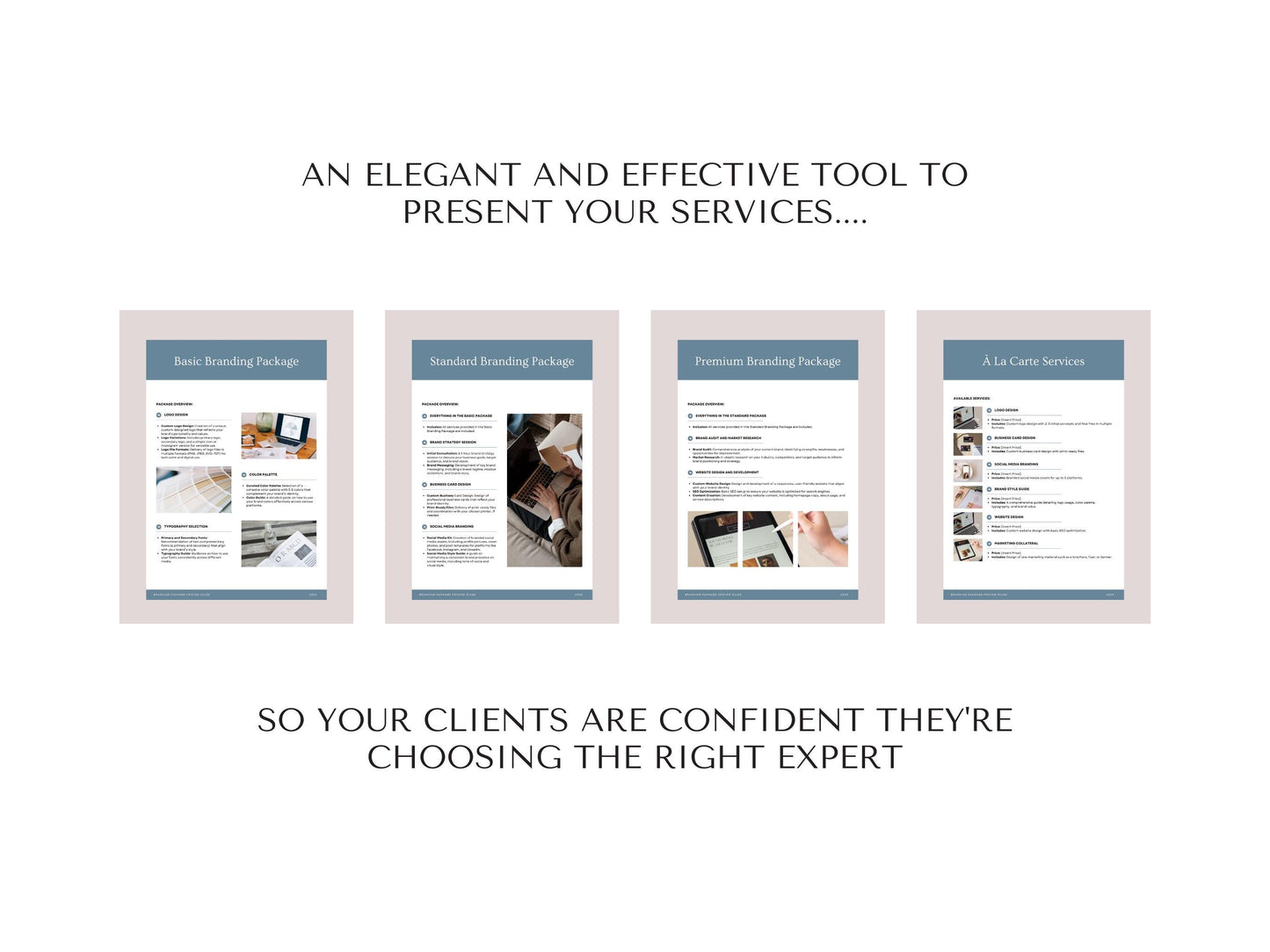 Branding Package Pricing Guide | Editable Canva Template  | Digital Branding Services Brochure
