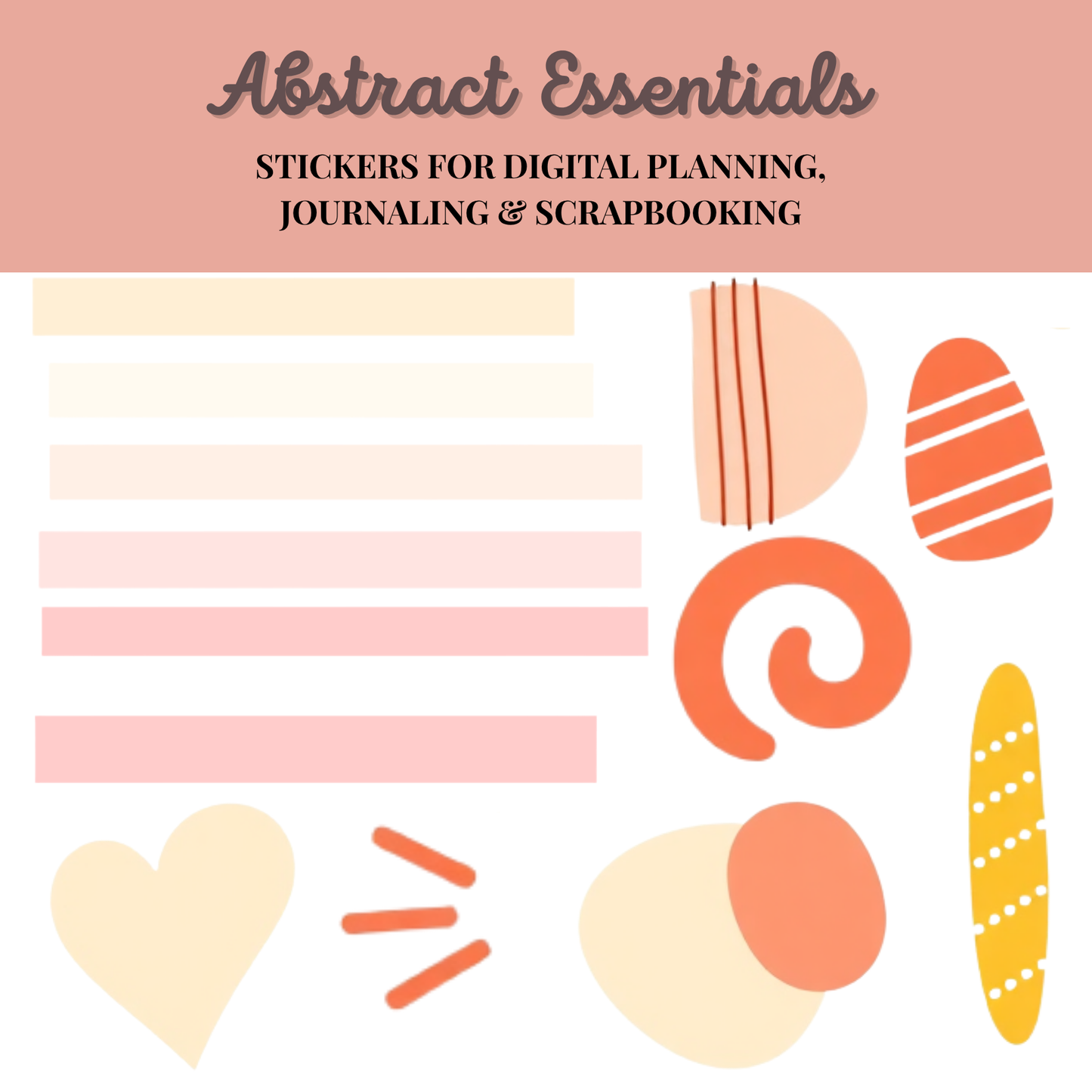 Abstract Essentials – Minimalist Digital Stickers for Planning, Journaling & Scrapbooking