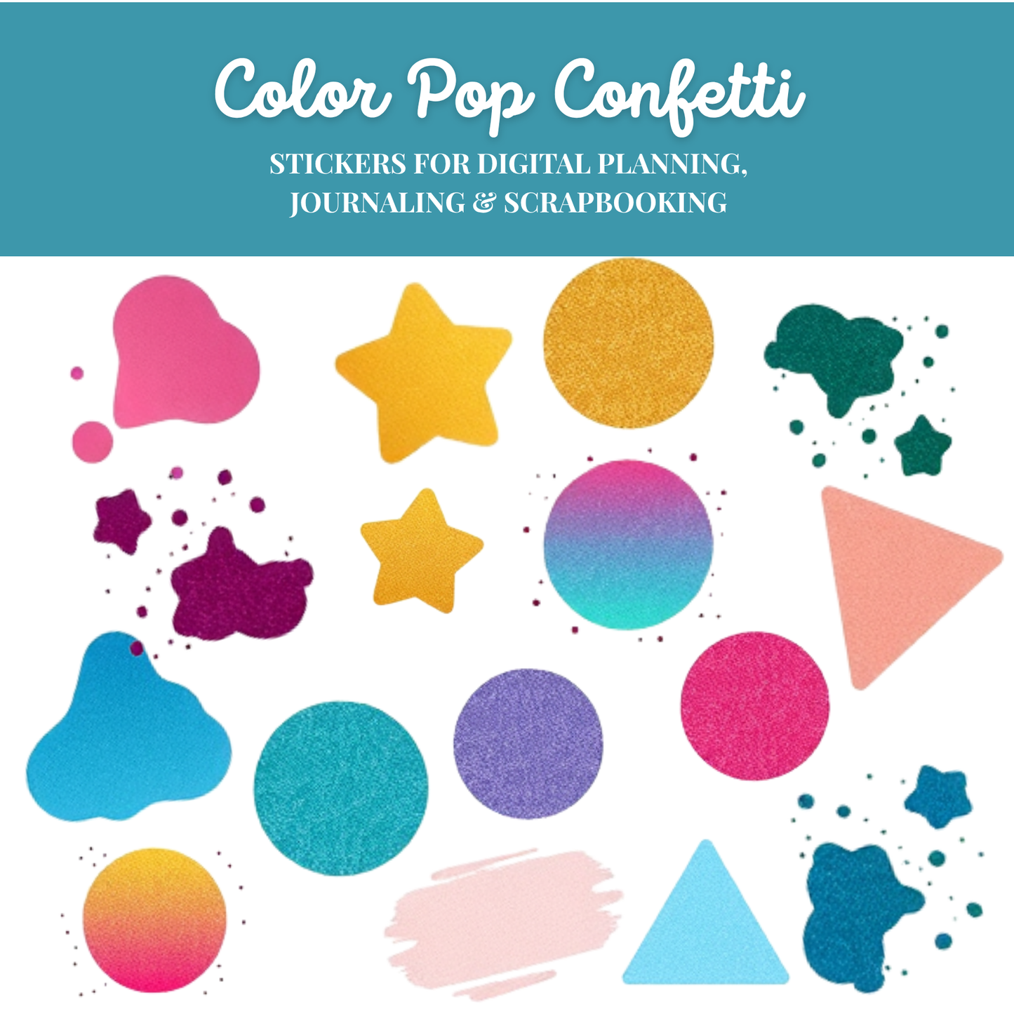 ColorPop Confetti – Bold & Colorful Digital Stickers for Planning, Journaling & Scrapbooking (Copy)