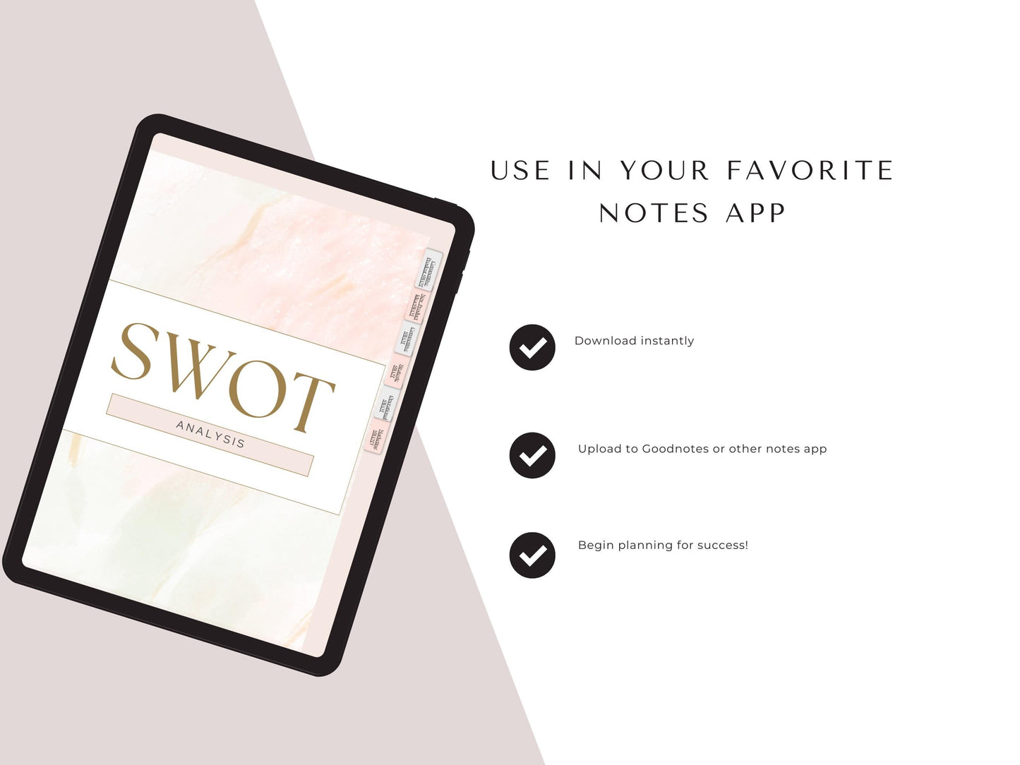 Small Business Essentials:  SWOT Analysis Workbook | Editable Canva Template |  Upload to GoodNotes or Download  Print
