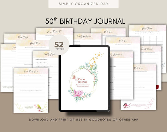 50th Birthday Year Journal | 52 Week Faith-Based Reflection Journal